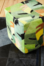 Botanical Leather Pouffe | Safira