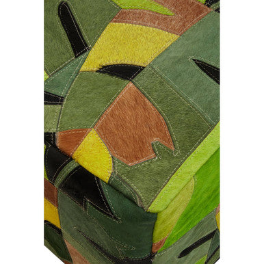 Botanical Leather Pouffe | Safira