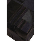 Bosie Black and Grey Deco Hair on Leather Pouffe | Safira