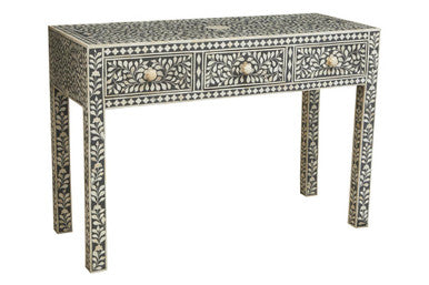 Bone Inlay Desk with 3 Drawers | Fusion