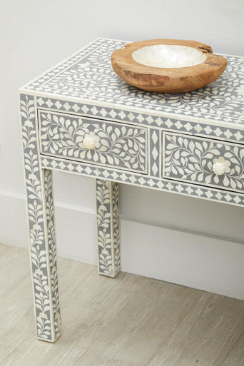 Bone Inlay Desk with 3 Drawers | Fusion