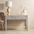 Bone Inlay Desk with 3 Drawers | Fusion