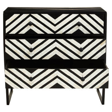 Three Drawer Chest with Bone Inlay | Fusion