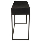 Black Wood 2-Drawer Console Table with Black and White Bone Inlay Chevron Fronts | Fusion
