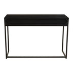 Black Wood 2-Drawer Console Table with Black and White Bone Inlay Chevron Fronts | Fusion