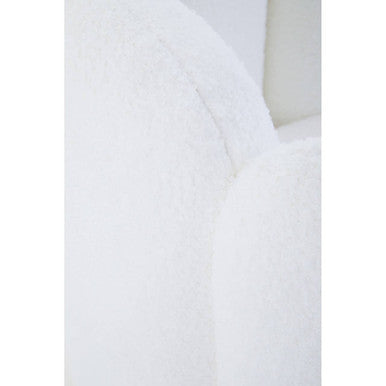 Off White Boucle Scalloped Swivel Chair | Biarritz