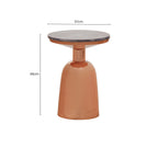 Black Marble Top Side Table with Chunky Copper Iron Base | Amira