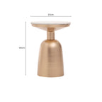 White Marble Top Side Table with Chunky Gold Iron Base | Amira