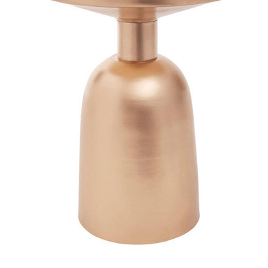 White Marble Top Side Table with Chunky Gold Iron Base | Amira