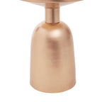 White Marble Top Side Table with Chunky Gold Iron Base | Amira