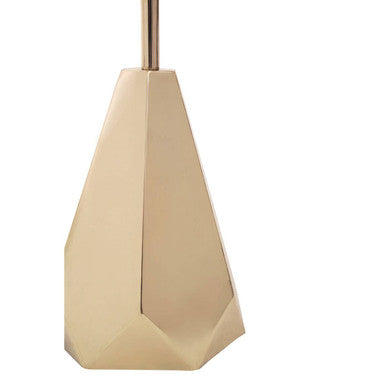 Gold Round Side Table with Geometric Base | Amira