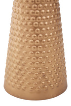 White Tabletop Side Table with Chunky Hammered Gold Base | Amira
