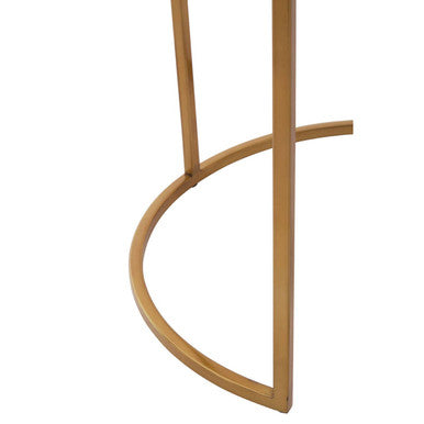 Nest of 2 Gold and Zinc Side Tables with Luxe Gold Steel Frames | Amira