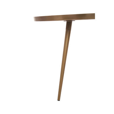 Blue Enamel Nest of Two Side Tables with Gold Finish Metal Frame | Amira