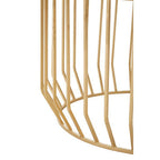 White Marble Top Coffee Table with Gold Finish Iron Cage Base | Pali
