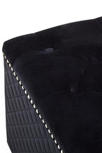 Square Black Velvet Ottoman | Zamora