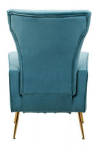 Green Velvet Accent Chair With Gold Finish Legs | Zamora