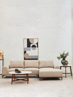 White Marble Top Round Side Table with Sustainable Acacia Wood Base | Myan