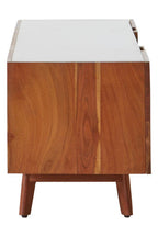Acacia Wood and White Marble Media Unit | Myan