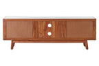 Acacia Wood and White Marble Media Unit | Myan