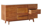 3 Drawer Acacia Wood White Marble Sideboard | Myan