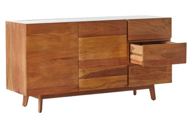 3 Drawer Acacia Wood White Marble Sideboard | Myan
