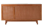 3 Drawer Acacia Wood White Marble Sideboard | Myan