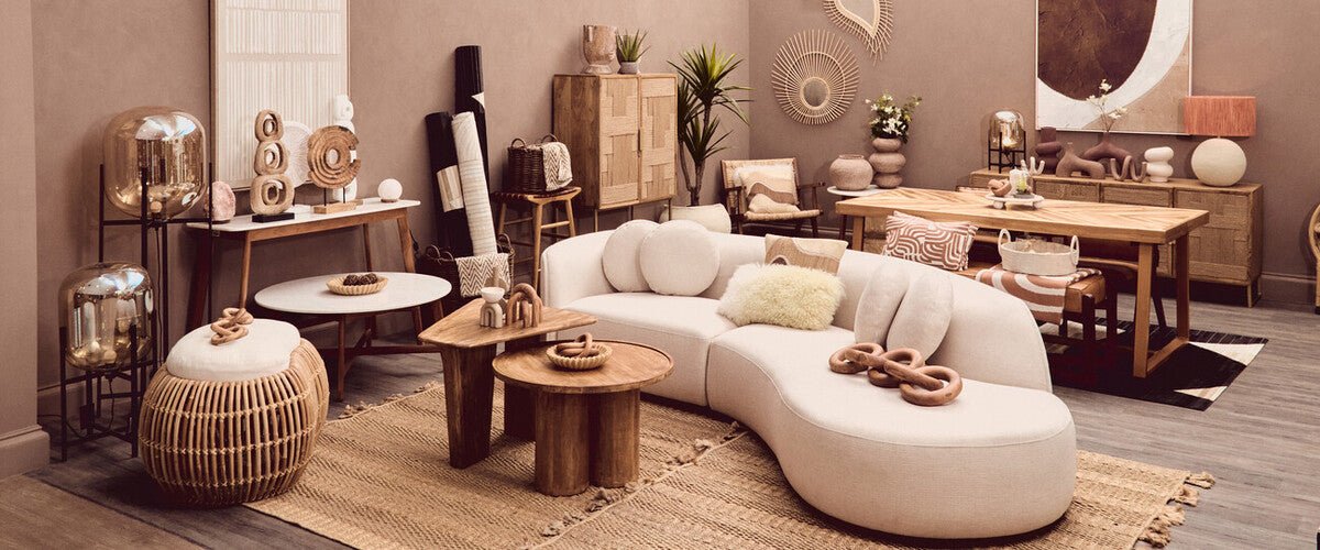White Marble Round Top Coffee Table with Acacia Wood Legs | Myan