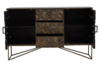 Grey Washed Carved Mango Wood Sideboard | Solana