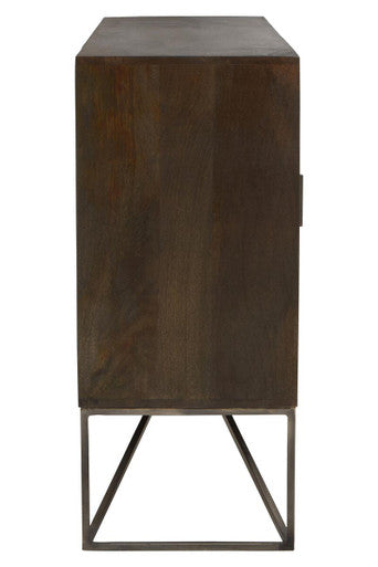 Grey Washed Carved Mango Wood Sideboard | Solana
