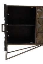 Grey Washed Carved Mango Wood Sideboard | Solana