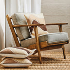 Hector Natural Linen and Oak Wood Armchair