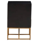 Black Mango Wood 3-Drawer Side Table with Gold Iron Legs and Handles | Kochi