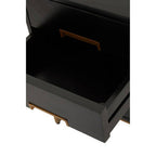 Black Mango Wood 3-Drawer Side Table with Gold Iron Legs and Handles | Kochi