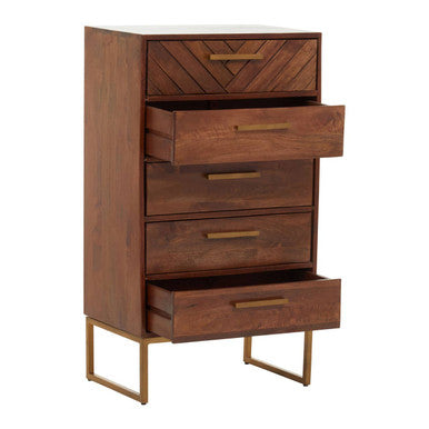 Mango Wood Chest of 5 Drawers | Gaya