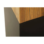 Two Tone Natural Bamboo Console Table with Dark Ebony Finish Base, Gabor