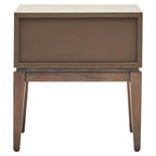 Antique Grey 1-Drawer Side Table with Wooden Legs and Black Metal Handle | Dimaro