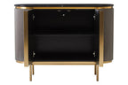 Grey Two Door Sideboard with Black Marble Top | Dervio