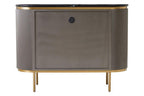 Grey Two Door Sideboard with Black Marble Top | Dervio