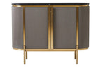 Grey Two Door Sideboard with Black Marble Top | Dervio