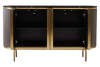 Grey Four Door Sideboard with Black Marble Top | Dervio