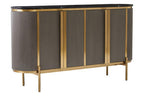 Grey Four Door Sideboard with Black Marble Top | Dervio