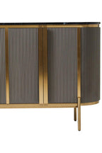 Grey Four Door Sideboard with Black Marble Top | Dervio