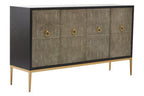 Grey Shagreen Effect 4 Door Sideboard | Deruta