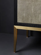 Grey Shagreen Effect 4 Door Sideboard | Deruta
