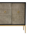 Grey Shagreen Effect 4 Door Sideboard | Deruta
