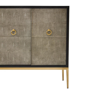 Grey Shagreen Effect 4 Door Sideboard | Deruta
