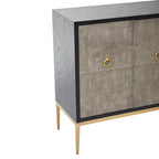 Grey Shagreen Effect 4 Door Sideboard | Deruta