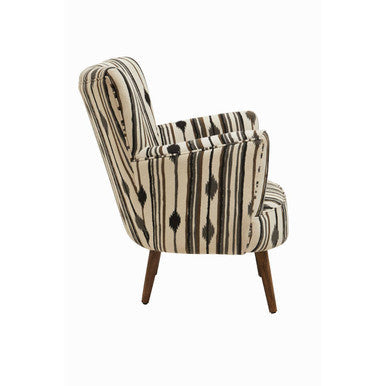 Black and White Chair with Flared Arms | Cefena