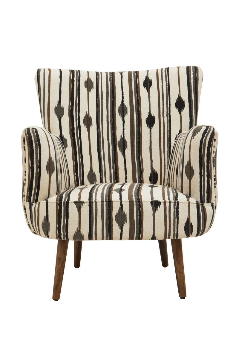 Black and White Chair with Flared Arms | Cefena